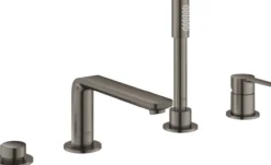 Grohe lineare 4-hulls badekarbatteri børstet hard grafitt