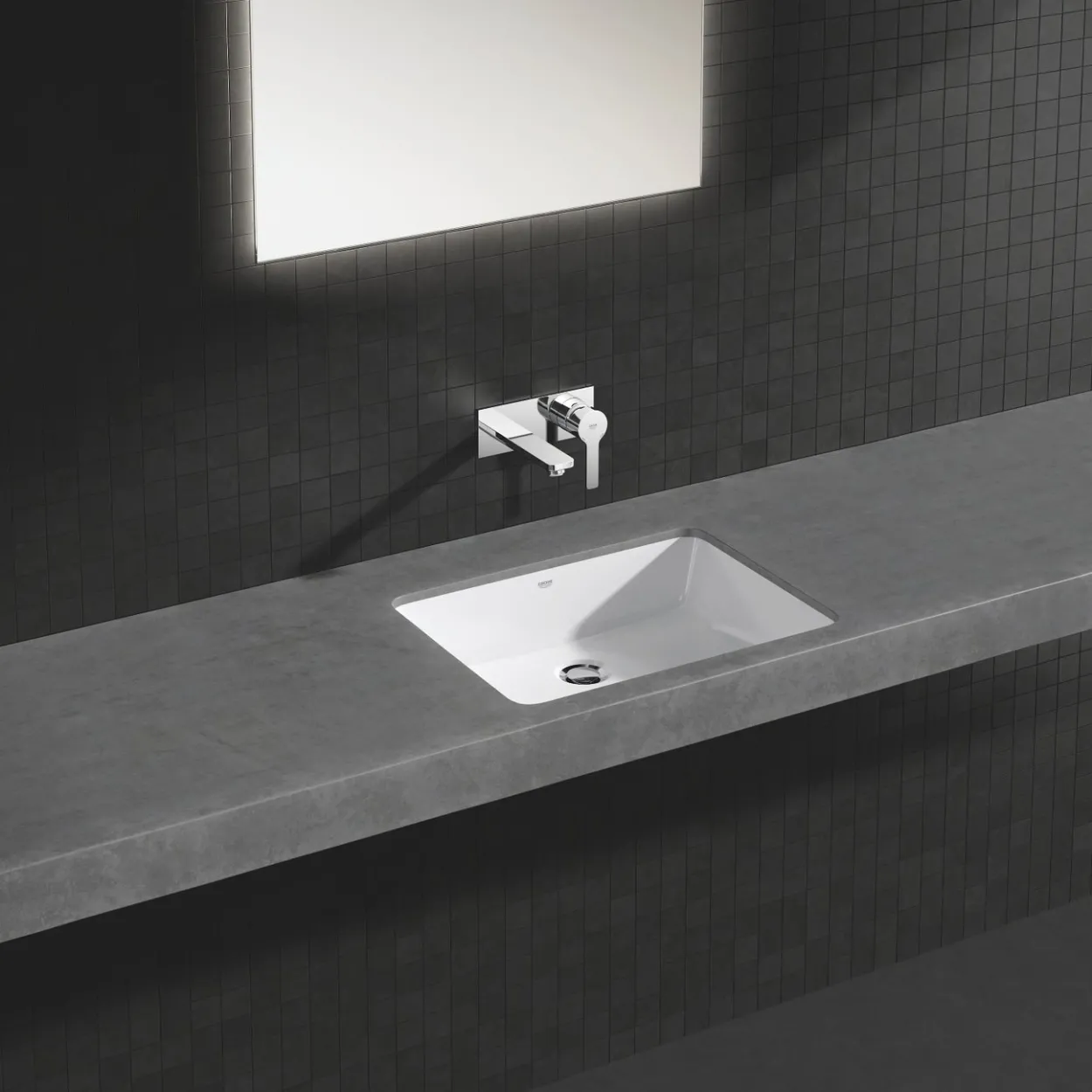 Grohe lineare 2-hulls servantbatteri krom