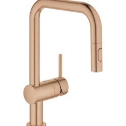 Grohe minta kjøkkenarmatur m/uttrekkbar u-tut børstet warm sunset