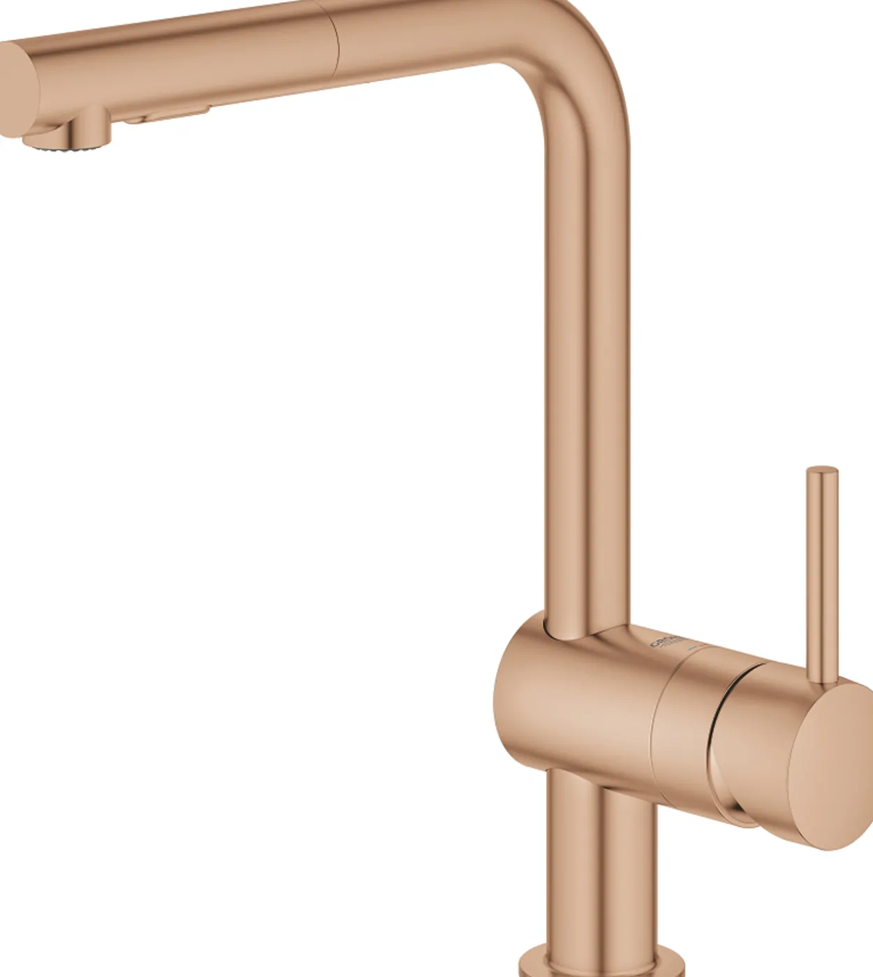 Grohe minta kjøkkenarmatur m/uttrekkbar l-tut børstet warm sunset