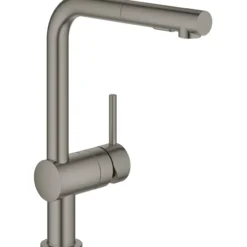 Grohe minta kjøkkenarmatur m/uttrekkbar l-tut børstet hard graphite