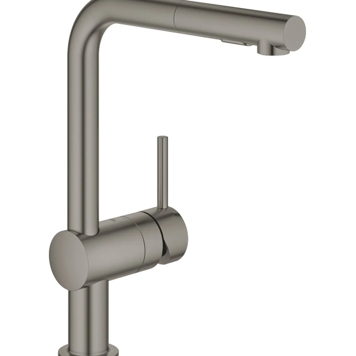 Grohe minta kjøkkenarmatur m/uttrekkbar l-tut børstet hard graphite