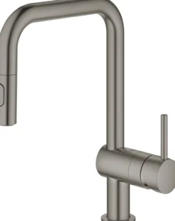 Grohe minta kjøkkenarmatur m/uttrekkbar u-tut børstet hard graphite
