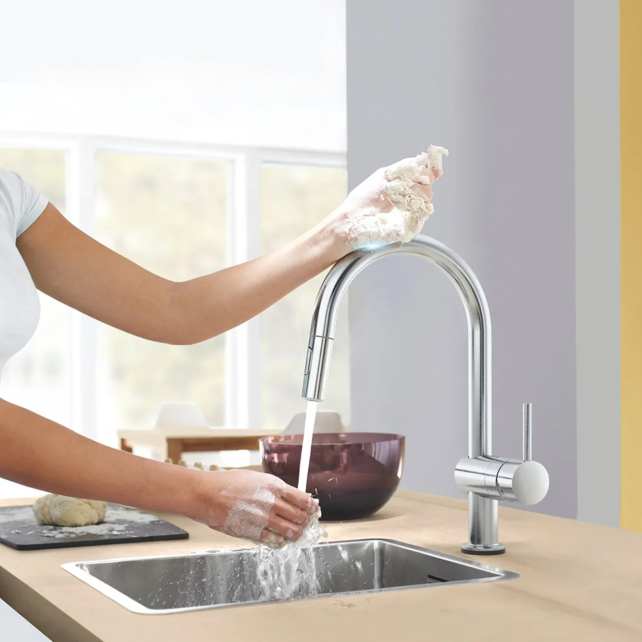 Grohe minta touch elektronisk kjøkkenarmatur m/uttrekkbar tut supersteel