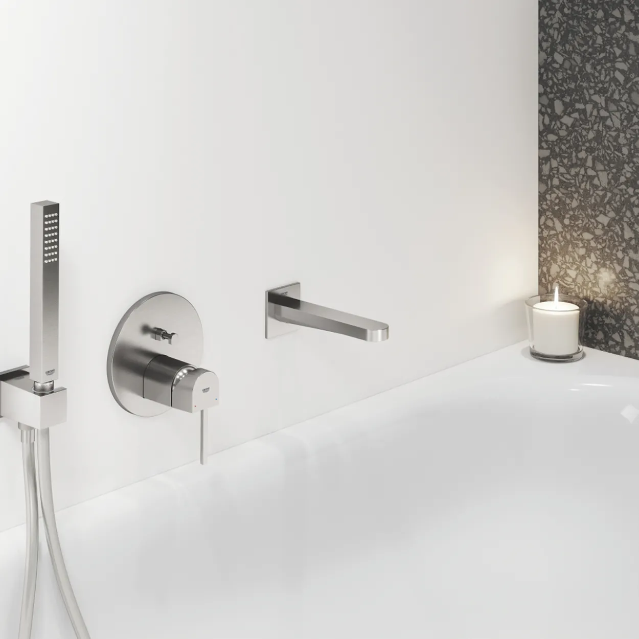 Grohe plus badekarbatteri for innbygging supersteel