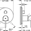 Grohe plus ettgrepsbatteri for innbygging m/3 utløp supersteel
