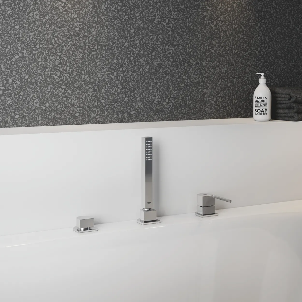 Grohe plus 3-hulls kar- og dusjbatteri krom