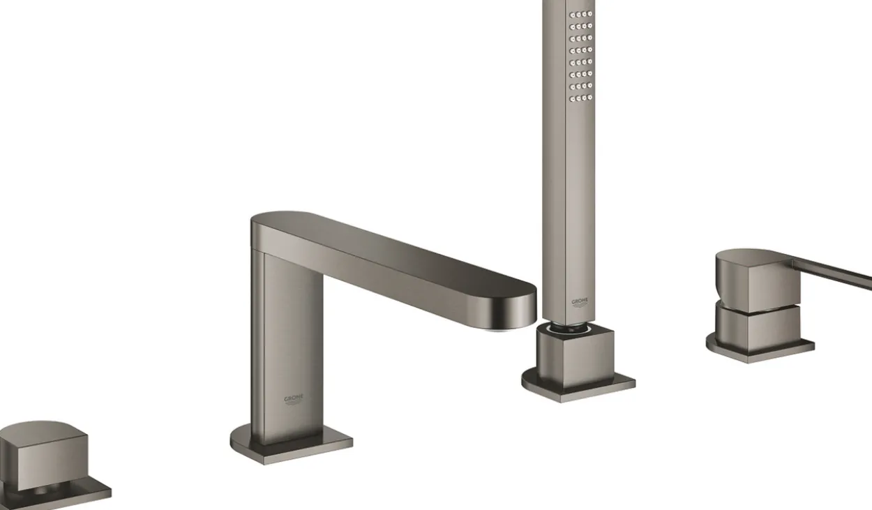Grohe plus 4-hulls kar- og dusjbatteri børstet hard grafitt