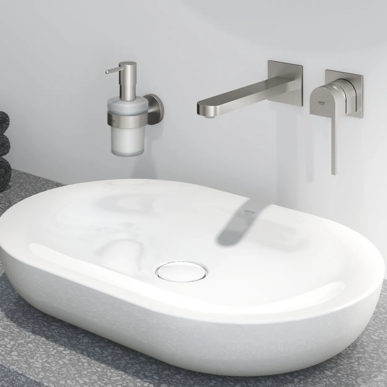 Grohe plus l 2-hulls servantbatteri krom