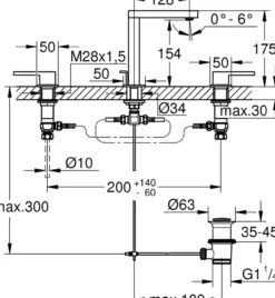Grohe plus m 3-hulls servantbatteri krom