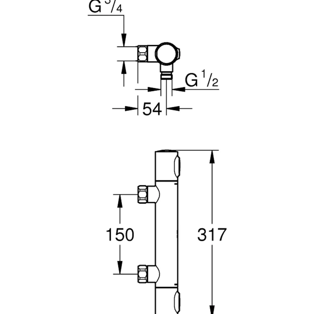 Grohe precision flow dusjbatteri krom