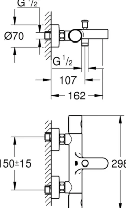Grohe precision get kar- og dusjtermostat krom