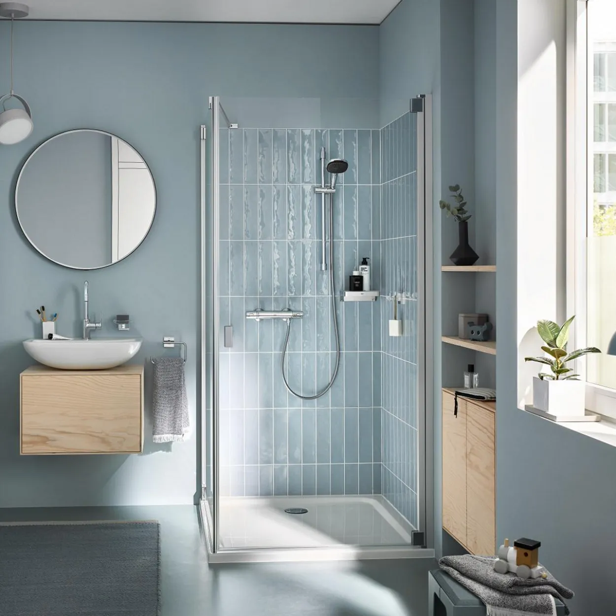 Grohe precision trend dusjtermostat m/3-spray dusjsett 600 mm krom