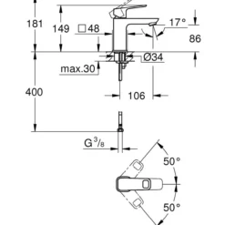 Grohe pulse clova s servantbatteri krom
