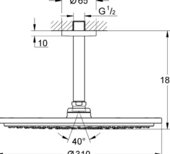Grohe rainshower cosmopolitan 310 takdusj 142 mm warm sunset