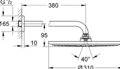 Grohe rainshower cosmopolitan 310 takdusj 380 mm børstet cool sunrise