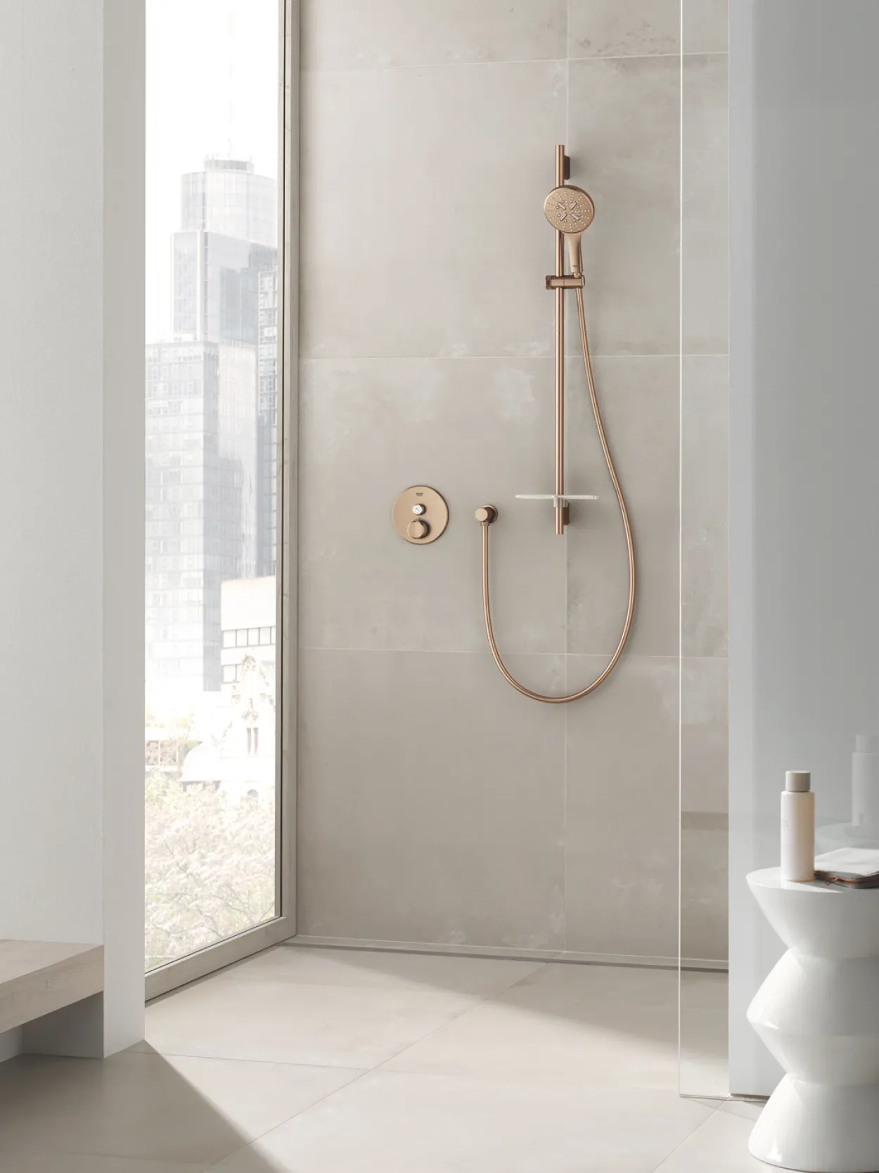 Grohe rainshower smartactive dusjstang 900 mm børstet warm sunset