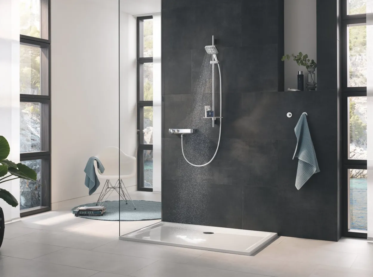 Grohe rainshower smartactive 130 cube dusjsett 3-sprays krom