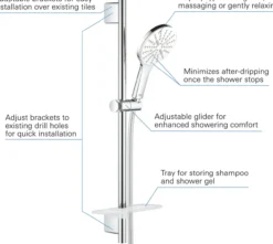 Grohe rainshower smartactive 130 dusjsett 3-spray måne hvit