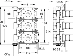 Grohe rapido innbyggingsdel for tredobbel termostat