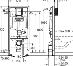Grohe rapid sl sisterne 113 cm m/ekstern luktutvinning