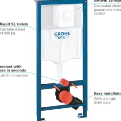 Grohe rapid sl sisterne 113 cm m/hvit betjeningsplate