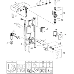 Grohe rapid sl sisterne m/skate air trykknapp krom