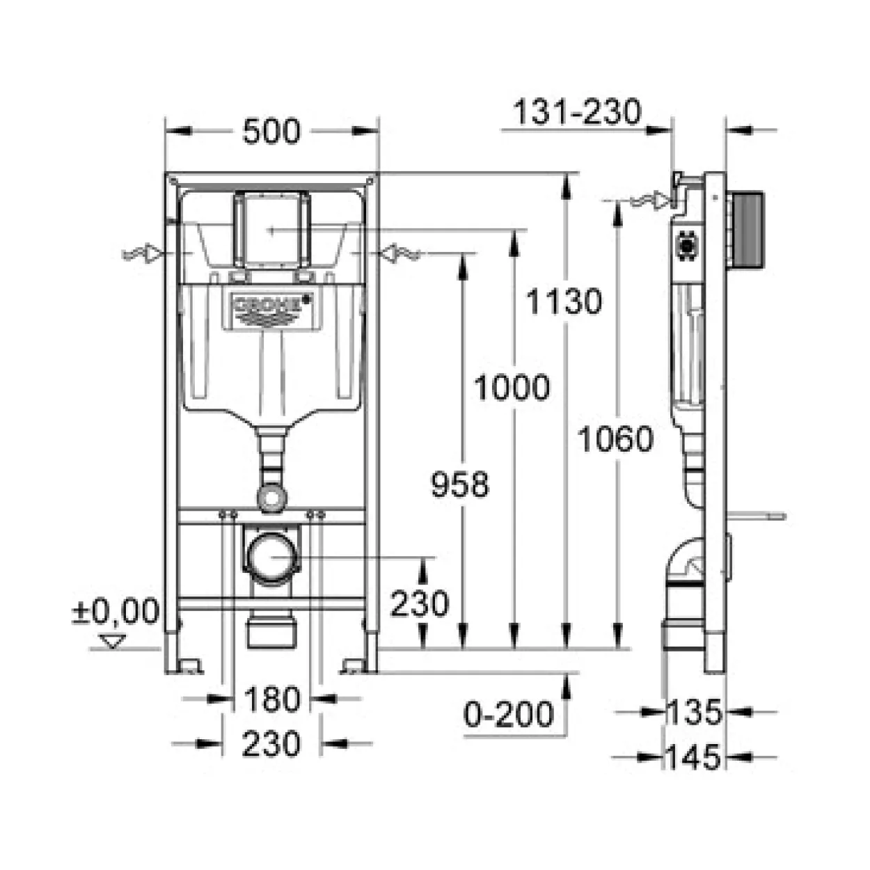 Grohe rapid sl sisterne u/trykkplate