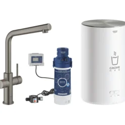 Grohe red duo kjøkkenarmatur og bereder i m-størrelse børstet hard graphite