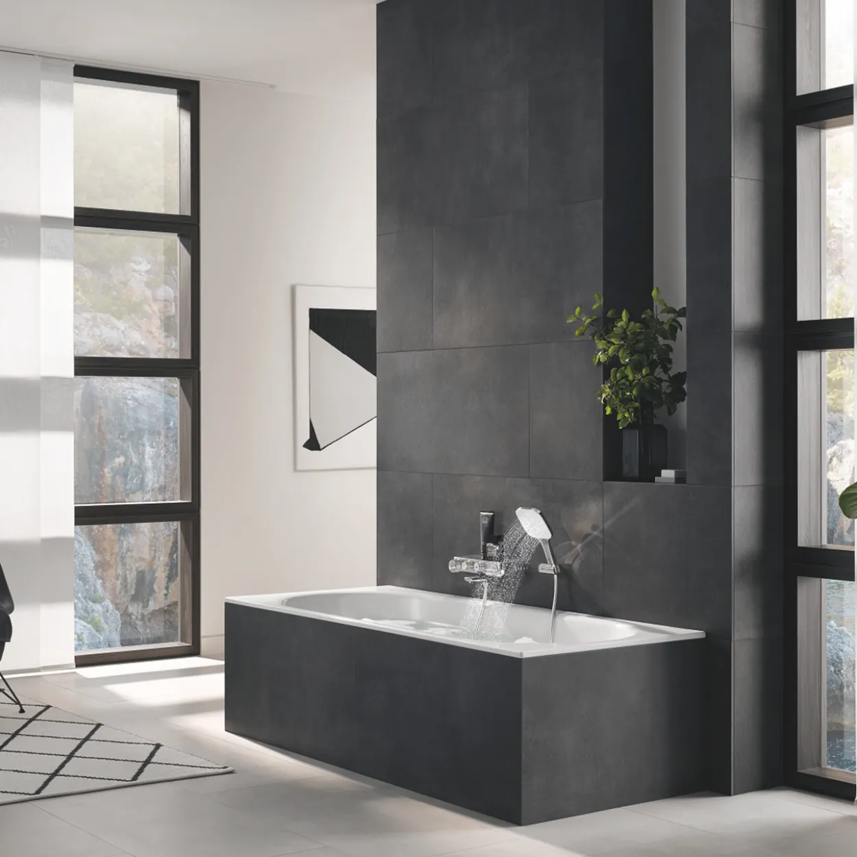 Grohe rsh smartactive cube 130 hånddusjsett 3-spray justerbar 8,5l månehvit
