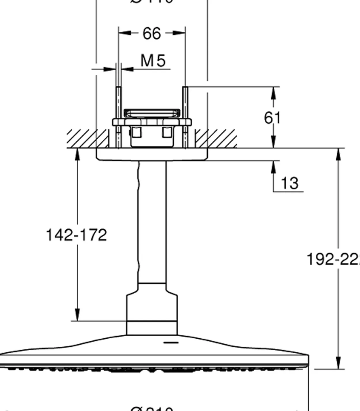 Grohe rsh smartactive 310 hodedusj m/takdusjarm 142mm 2-spray supersteel