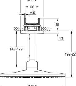 Grohe rsh smartactive 310 hodedusj m/takdusjarm 142mm 2-spray månehvit
