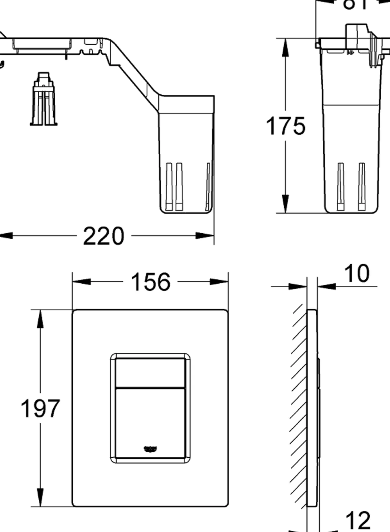 Grohe skate cosmopolitan set fresh trykkplate krom