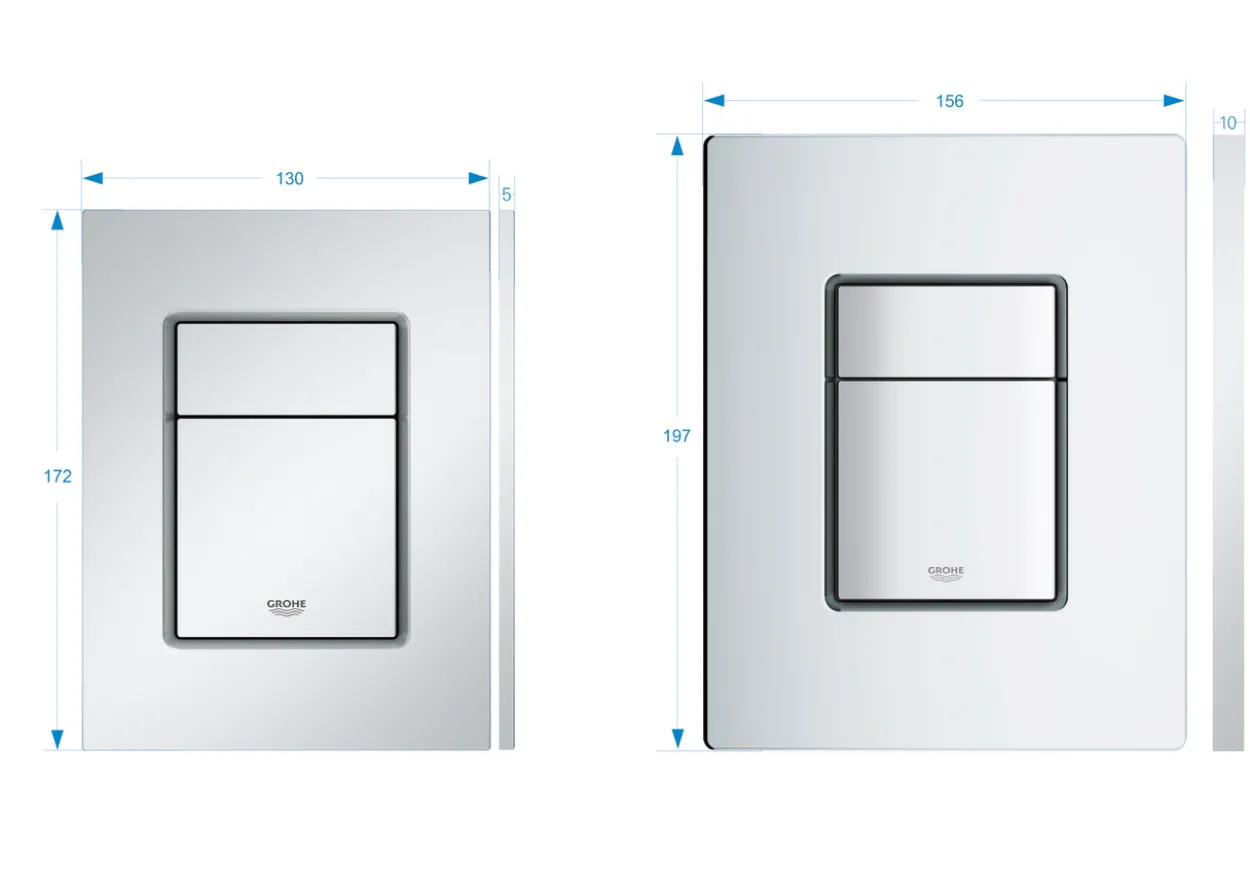 Grohe skate cosmopolitan small trykkplate krom