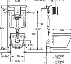 Grohe solido perfect 4in1 set toalettpakke m/skate trykkplate