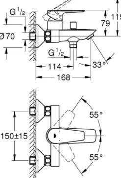 Grohe startedge ettgreps badekararmatur krom