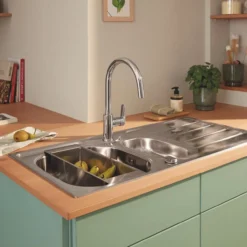 Grohe start edge kjøkkenarmatur c-tut m/uttrekk krom