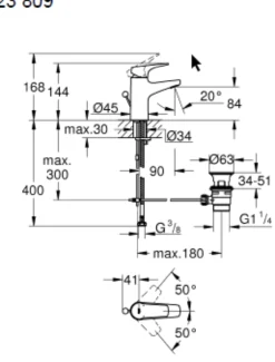 Grohe start flow servantarmatur krom