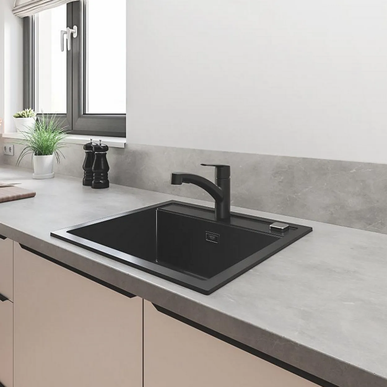 Grohe start kjøkkenarmatur m/uttrekk matt sort