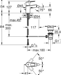 Grohe startloop bidetarmatur s krom
