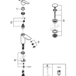 Grohe start servantbatteri small krom