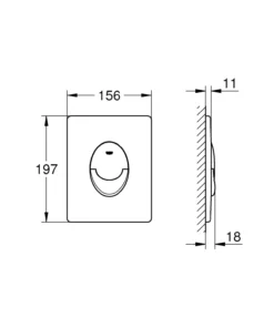 Grohe start trykkplate matt sort