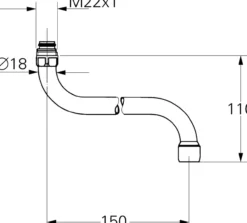 Grohe s-tut m22 15 cm krom