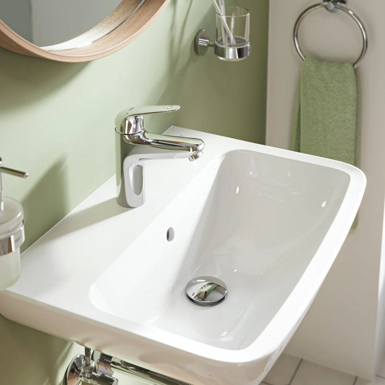 Grohe swift m servantbatteri m/pop-up & kaldstart krom