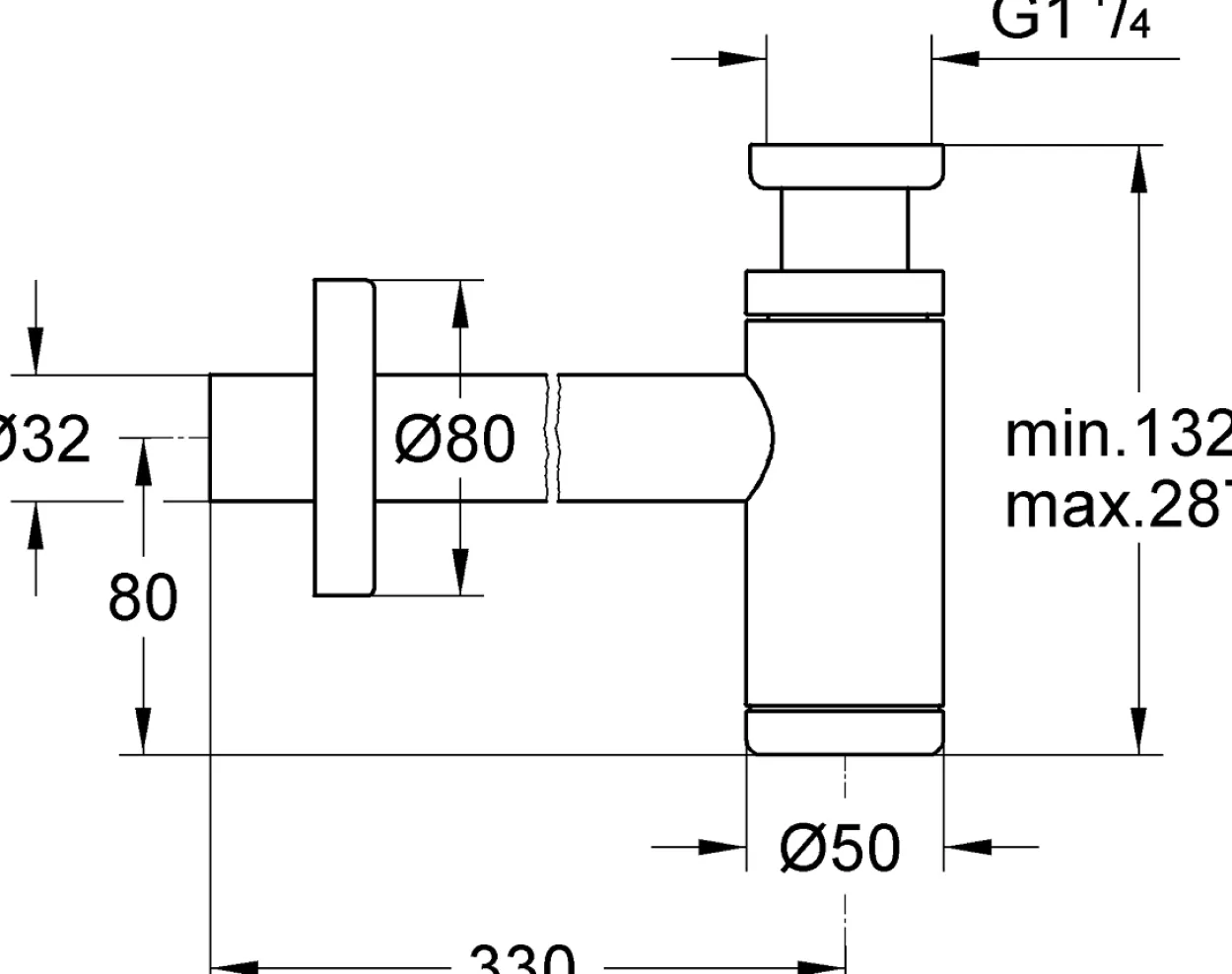 Grohe vannlås 1 1/4"