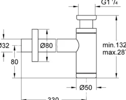 Grohe vannlås 1 1/4" børstet hard graphite