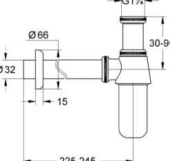 Grohe vannlås rund 1 1/4