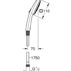 Grohe vitalio comfort clova 110 iii hånddusjsett 9,5l krom