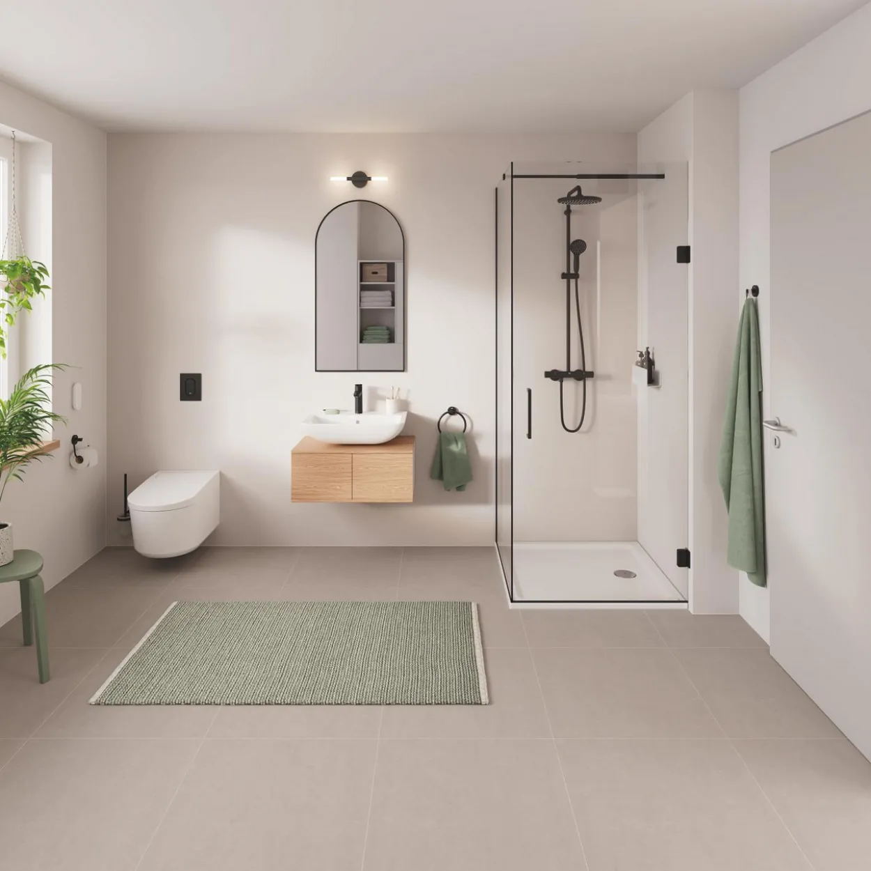 Grohe vitalio start 250 dusjsystem round sort/24