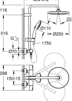 Grohe vitalio start 250 dusjsystem krom